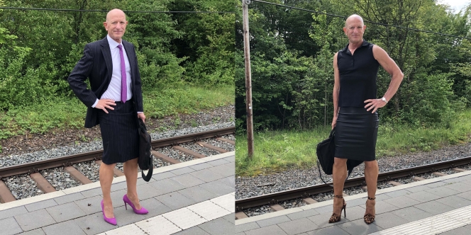Seorang Pria Buktikan Bahwa Rok dan Sepatu High Heels Bisa Menjadi Pilihan Fashion Maskulin