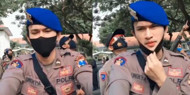 Viral Polisi Tampan Digodain saat Jaga Demo, Netizen: Sebagai Cewek Saya Malu