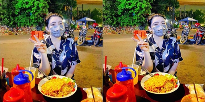 Via Vallen Makan Nasi Goreng di Pinggir Jalan Sendirian, Netizen: Pacar Mana Nih?