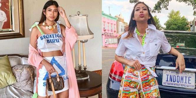 Unik! 9 Potret Selebgram Putri Samboda Ini Pakai Outfit Dari Celana Indomie Hingga Karung Terigu