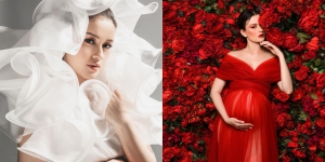 Mengusung Konsep Merah dan Putih, Ini Potret Gaya Maternity Shoot Kimberly Ryder yang Elegan!