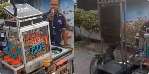 Jualan Pentol Bakar dengan Gaya MC Kondangan, Aksi Pedagang Ini Bikin Warganet Melongo