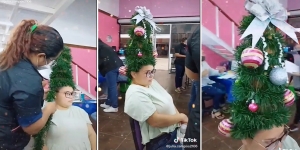 Persiapan Ramaikan Natal, Gaya Model Rambut Wanita Ini Bikin Warganet Melongo