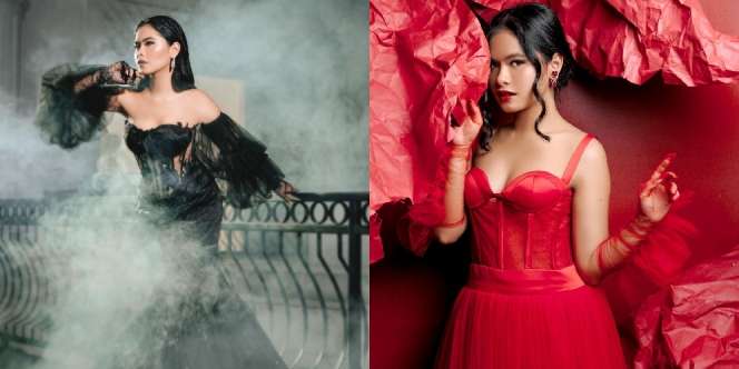 Elegan Maksimal, Ini 5 Potret Pesona Salshadilla Juwita dengan Gaun Serba Merah dan Hitam