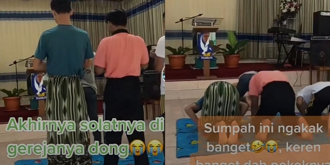 Viral Video Sejumlah Pemuda Ini Salat Berjamaah di Gereja, Netizen: Indahnya Toleransi
