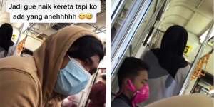 Gunakan Masker Nyentrik, Pria Ini Bikin Orang di Dalam KRL Salah Fokus