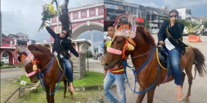 Bagai Putri Kerajaan, Mahasiswi Ini Viral karena Diarak Naik Kuda Pasca Sidang Skripsi