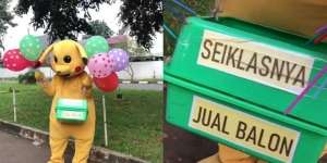 Hanya Jualan Balon, Badut Ini Pasang Harga Seikhlasnya