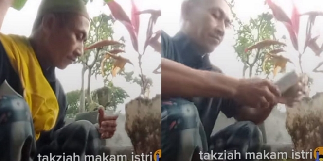 Viral Video Bapak Ini Takziah ke Makam Istri dengan Cara Unik, Lucu Sekaligus Menyentuh