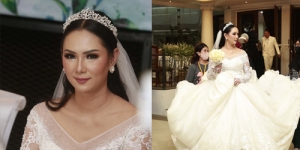7 Potret Makeup Kalina Ocktaranny dengan Dress Pernikahan Putih, Kini Sah Jadi Istri Vicky Prasetyo
