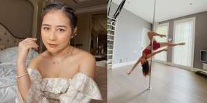 6 Potret Prilly Latuconsina Latihan Pole Dance Sampai Jungkir Balik