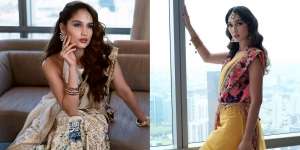 Sama-Sama Blasteran, Ini 5 Potret Adu Gaya Luna Maya dan Cinta Laura Pakai Baju India