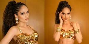 7 Potret Cinta Laura Kenakan Pakaian Serba Emas Berkilauan, Mau Belly Dance Nih?