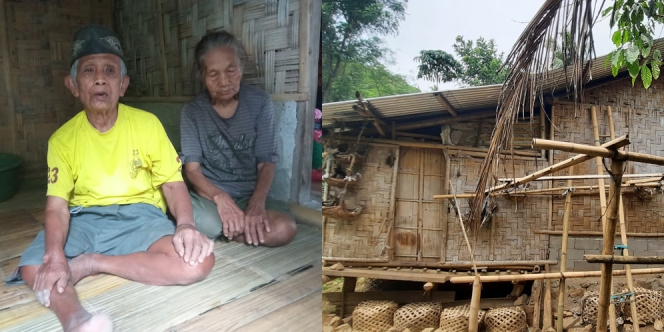 Tinggal di Gubuk Hampir Rubuh, Sepasang Lansia Ini Hidup Hanya Mengandalkan Bantuan