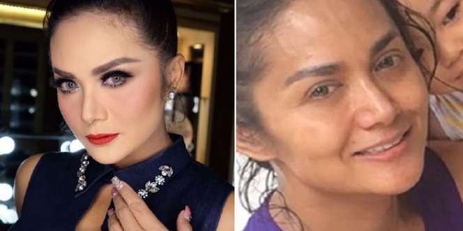 10 Perbandingan Wajah Selebriti Indonesia Sebelum dan Sesudah Pakai Make Up, Bikin Pangling!