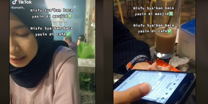Bukan Selfie atau Ngerumpi, Gadis Ini Justru Nongkrong Sambil Baca Yasin di Kafe