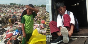 Mulung Habis Sekolah, Riko Kadang Ambil Sisa Makanan di Tempat Sampah Buat sahur dan Buka Puasa