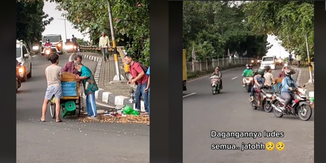 Pilu, Kakek Penjual Kacang Rebus Ini Dagangannya Tumpah Tak Bersisa di Jalanan