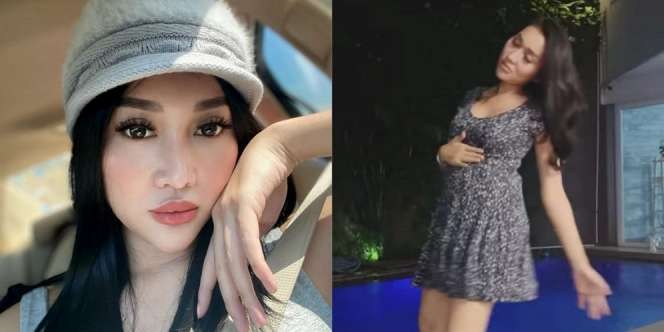 Asyik Joget Pinggir Kolam Renang, Baby Bump Lucinta Luna Dipertanyakan oleh Netizen