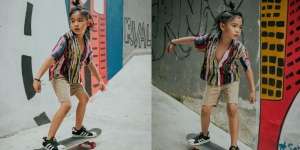 10 Potret Ryshaka Anak Ryan Delon dan Sharena yang Jago Skateboard, Kece Banget!