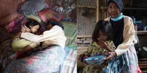 Hidup di Gubuk Tak Layak, Nenek Papuk dan Cucunya Hanya Bisa Makan dengan Lauk Air Rendaman Nasi