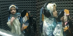 7 Potret Arsy Hermansyah Lagi Rekaman Lagu, Style Hijabnya Gemesin Banget