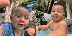 7 Gaya Selfie Air Rumi Akbar Anak Irish Bella dan Ammar Zoni, Kayak Orang Gede!