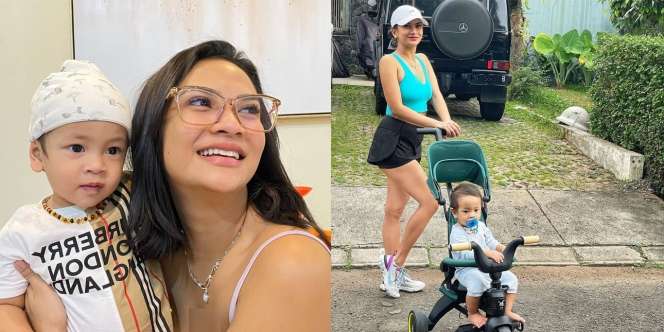 6 Potret Vanessa Angel Momong Baby Gala, Pakai Baju Minim Sambil Pamer Body Goals