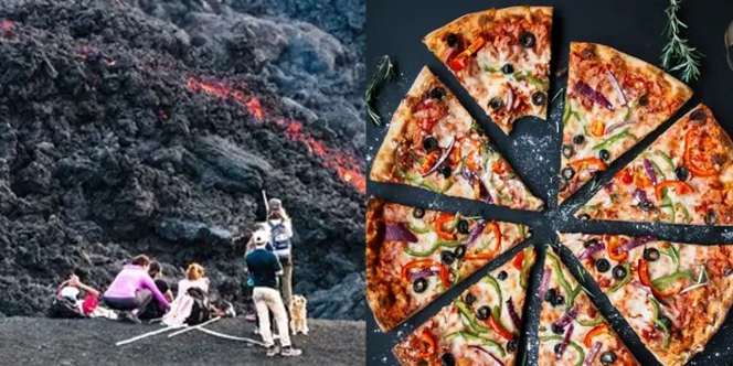 Fantastis, Koki Amatir Ini Bisa Ubah Gunung Api Jadi Oven Memasak Pizza