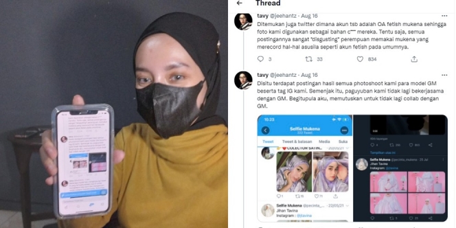 Viral di Twitter, Seorang Model di Malang Jadi Korban Fetish Mukena