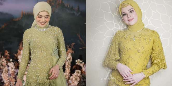 Sama-Sama Berwarna Hijau Lemon, Ini 7 Potret Perbedaaan Kebaya Siraman Lesti Kejora dan Cut Meyriska