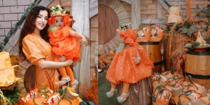 13 Potret Perayaan Ulang Tahun Anak Tasya Farasya, Bertema Buah Jeruk yang Serba Orange!