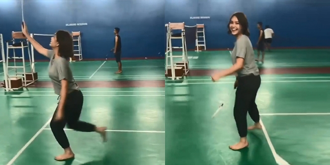 10 Keseruan Pemain 'Ikatan Cinta' Main Badminton, Amanda Manopo Tetap Lincah Meski Nyeker