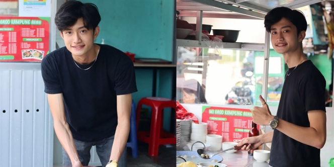 Viral Pria Penjual Bakso di Bandung Mirip Oppa Korea Tampan, Auto Laris Manis!