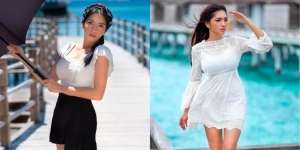 11 Pesona Angel Caramoy Pakai Dress Putih sampai Kemeja Terawang, Cantik Banget!