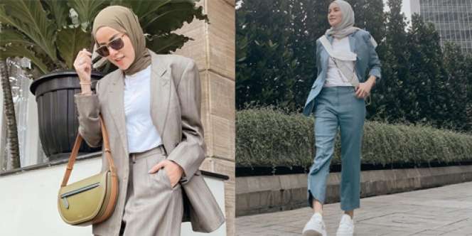 8 OOTD Olla Ramlan Padukan Blazzer Formal dan Sepatu Sneakers, Gayanya Kece Abis