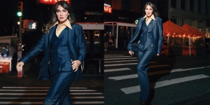 5 Pesona Luna Maya Pakai Tuxedo Serba Hitam di Gemerlap Kota New York, Keren Abis!