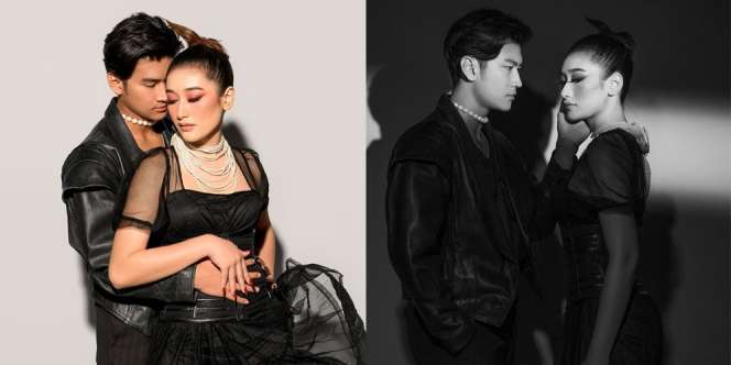 Ini Pemotretan Mesra Amanda Caesa dan Anrez Adelio dengan Tema Serba Hitam