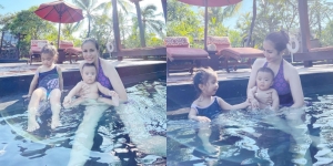 7 Momen Momo Geisha Ajak Kedua Buah Hatinya Berenang, Disebut Andin di Dunia Nyata!