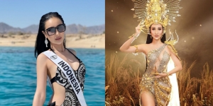 Potret Bella Aprilia Pamer Body Langsing di Mesir Usai Cosplay Jadi Dewi Sri Pakai Baju Nasional