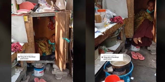 Tak Punya Keluarga Hingga Rumah, Nenek Penjual Kopi di Surabaya Ini Tinggal di Lemari