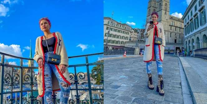 7 Potret Nikita Mirzani Liburandi Swiss, Outfitnya Branded Semua lho!