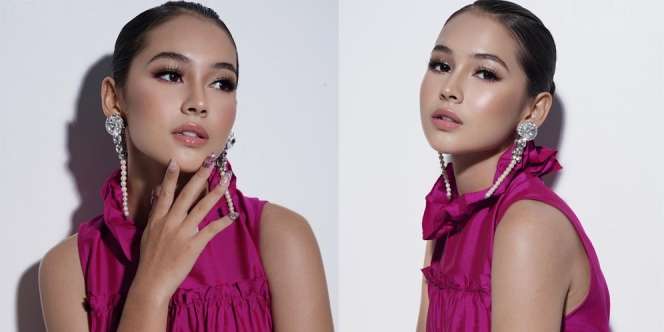Ini Pesona Sandrinna Michele Hadiri SCTV Awards 2021, Glamour dengan Gaun Pink-nya