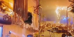 Nyalakan Kembang Api, Pesta Pernikahan Ini Malah Kebakaran
