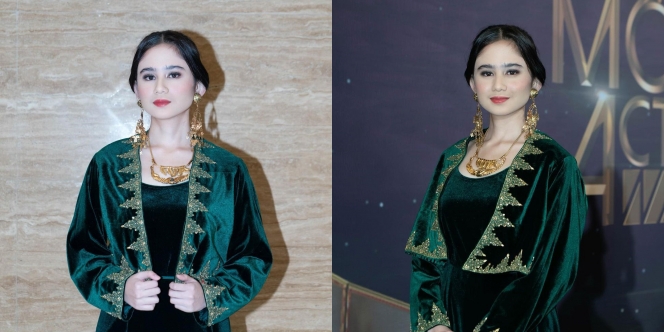 10 Potret Tissa Biani Tampil Cantik dengan Gaun Hijau Beludru dan Perhiasan Emas, Udah Kayak Ibu-Ibu Pejabat