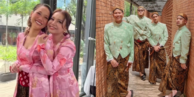 7 Foto Bridesmaid dan Grooms Man di Tunangan Vidi Aldiano dan Sheila Dara, Gemes Pakai Baju Adat