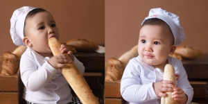 Ini Gaya Baby Ukkasya Lakukan Pemotretan Saat Jadi Koki, Bawaannya Mau Makan Terus!