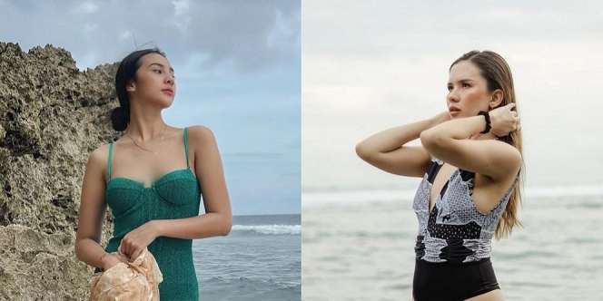 10 Potret Artis Liburan ke Pantai di Awal Tahun 2022, Anya Geraldine Curi Perhatian Pakai Swimsuit Hijau