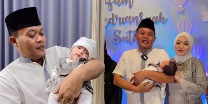 Ini Momen Akikah Baby Adzam Anak Sule dan Nathalie Holscher dengan Tema Serba Biru