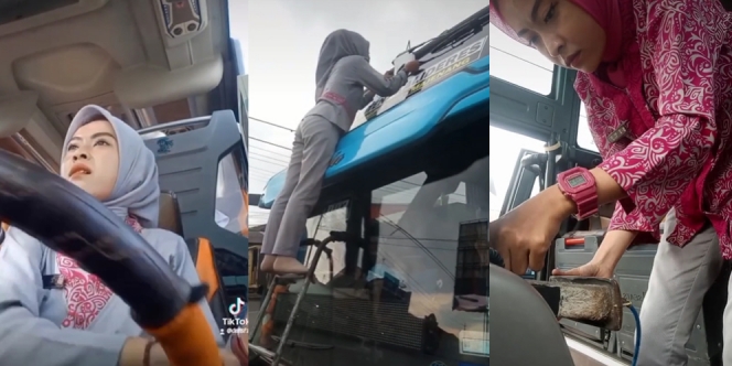 Gak Mau Kalah Sama Cowok, Viral Sosok Wanita Cantik Berhijab Jadi Supir Bus